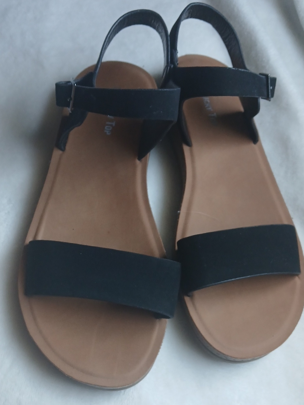 Lucky Brand Black and Tan Kids Strap Sandals